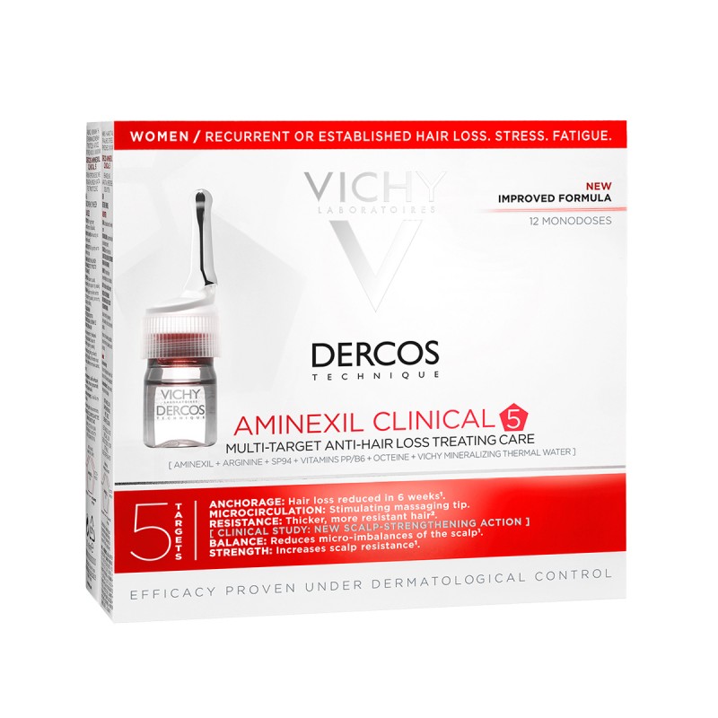 Vichy Dercos Aminexil Clinical 5 Mujer 21 monodosis