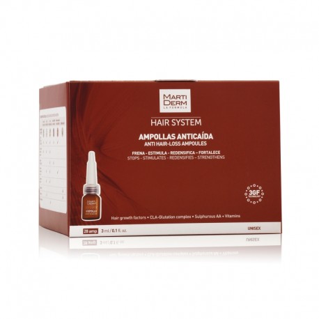 MARTIDERM Hair System 3GF 28 Ampolletas Anticaída