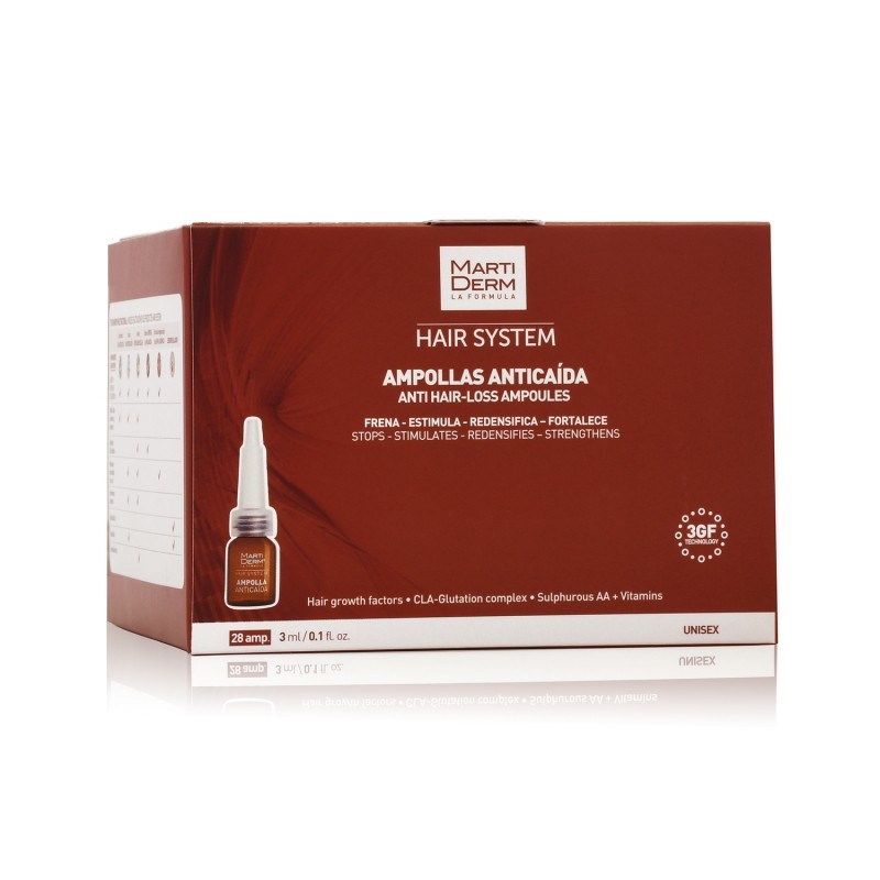 MARTIDERM Hair System 3GF 28 Ampolletas Anticaída